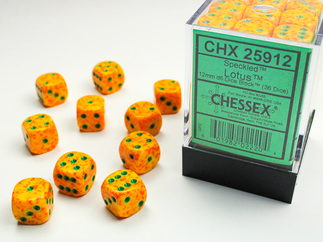 Chessex Dice - Speckled Lotus d6 Dice Block (36 Dice)