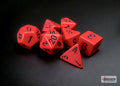 Chessex Dice - Opaque Red/Black Polyhedral 7-Die Set