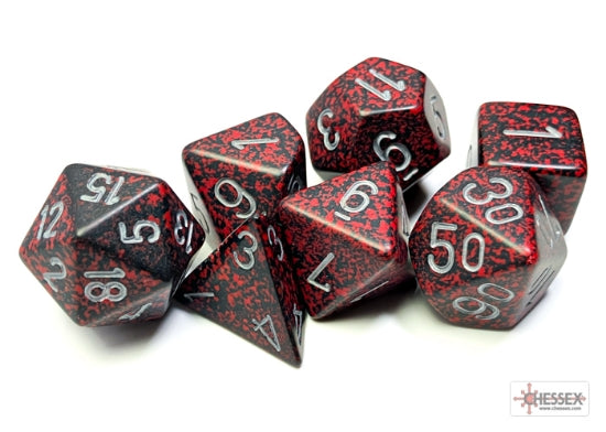 Chessex Dice - Speckled Silver Volcano Polyhedral 7-Die Set