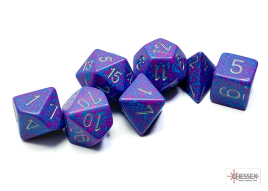 Chessex Dice - Speckled Silver Tetra Polyhedral 7-Die Set