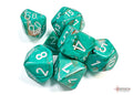 Chessex Dice - Marble Oxi-Copper/White Polyhedral 7-Die Set