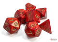 Chessex Dice - Scarab Scarlet/Gold Polyhedral 7-Die Set