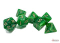 Chessex Dice - Vortex Green/Gold Polyhedral 7-Die Set