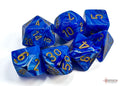Chessex Dice - Vortex Blue/Gold Polyhedral 7-Die Set