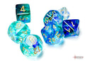 Chessex Dice - Nebula Oceanic/Gold Polyhedral 7-Die Set