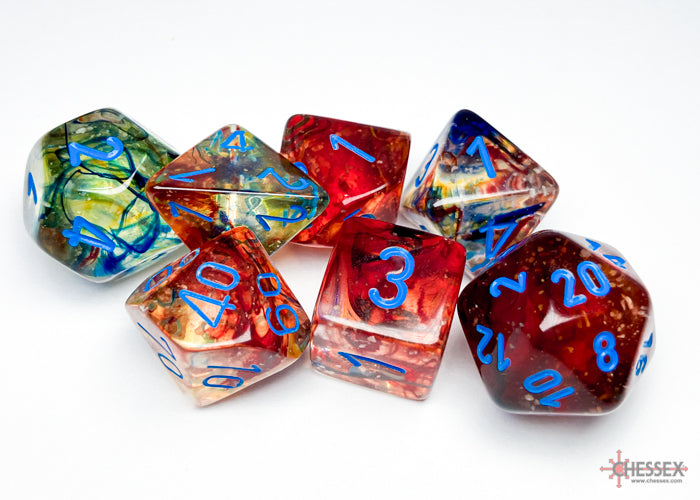 Chessex Dice - Nebula Primary/Blue Polyhedral 7-Die Set
