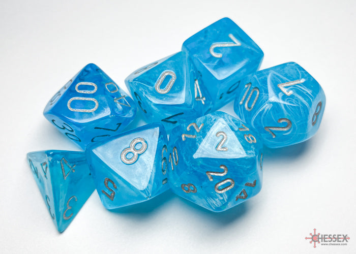 Chessex Dice - Nebula Sky/Silver Polyhedral 7-Die Set
