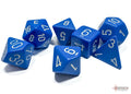 Chessex Dice - Opaque Blue/White Polyhedral 7-Die Set