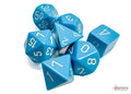Chessex Dice - Opaque Light Blue/White Polyhedral 7-Die Set