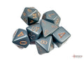 Chessex Dice - Opaque Dark Grey/Copper Polyhedral 7-Die Set
