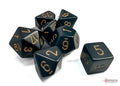 Chessex Dice - Opaque Black/Gold Polyhedral 7-Die Set