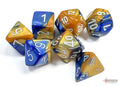 Chessex Dice - Gemini Blue-Gold/White Polyhedral 7-Die Set