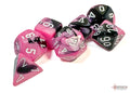 Chessex Dice - Gemini Black-Pink/White Polyhedral 7-Die Set