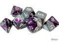 Chessex Dice - Gemini Purple-Steel/White Polyhedral 7-Die Set