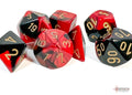 Chessex Dice - Gemini Black-Red/Gold Polyhedral 7-Die Set