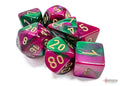 Chessex Dice - Gemini Green-Purple/Gold Polyhedral 7-Die Set