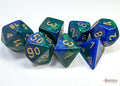 Chessex Dice - Gemini Blue-Green/Gold Polyhedral 7-Die Set