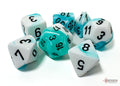 Chessex Dice - Gemini Teal-White/Black Polyhedral 7-Die Set