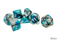 Chessex Dice - Gemini Steel-Teal/White Polyhedral 7-Die Set