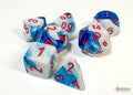 Chessex Dice - Gemini Astral Blue-White/Red Polyhedral 7-Die Set
