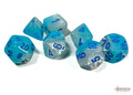 Chessex Dice - Gemini Pearl Turquoise-White/Blue Polyhedral 7-Die Set