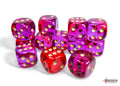 Chessex Dice - Gemini Translucent Red-Violet/Gold 16mm d6 Dice Block (12 Dice)
