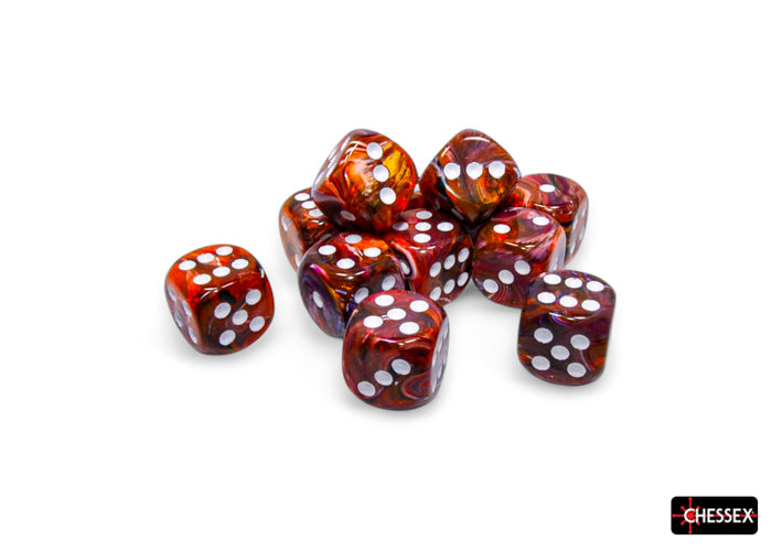 Chessex Dice - Festive Symphony/white d6 Dice Block (12 Dice)