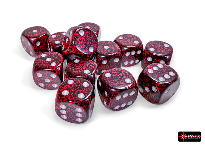 Chessex Dice - Speckled Silver Volcano d6 Dice Block (12 Dice)