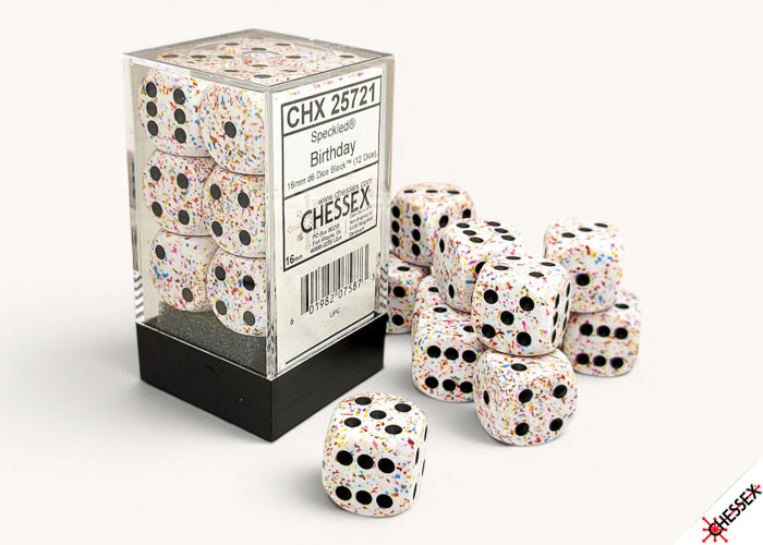 Chessex Dice - Speckled Birthday 16mm d6 Dice Block (12 Dice)