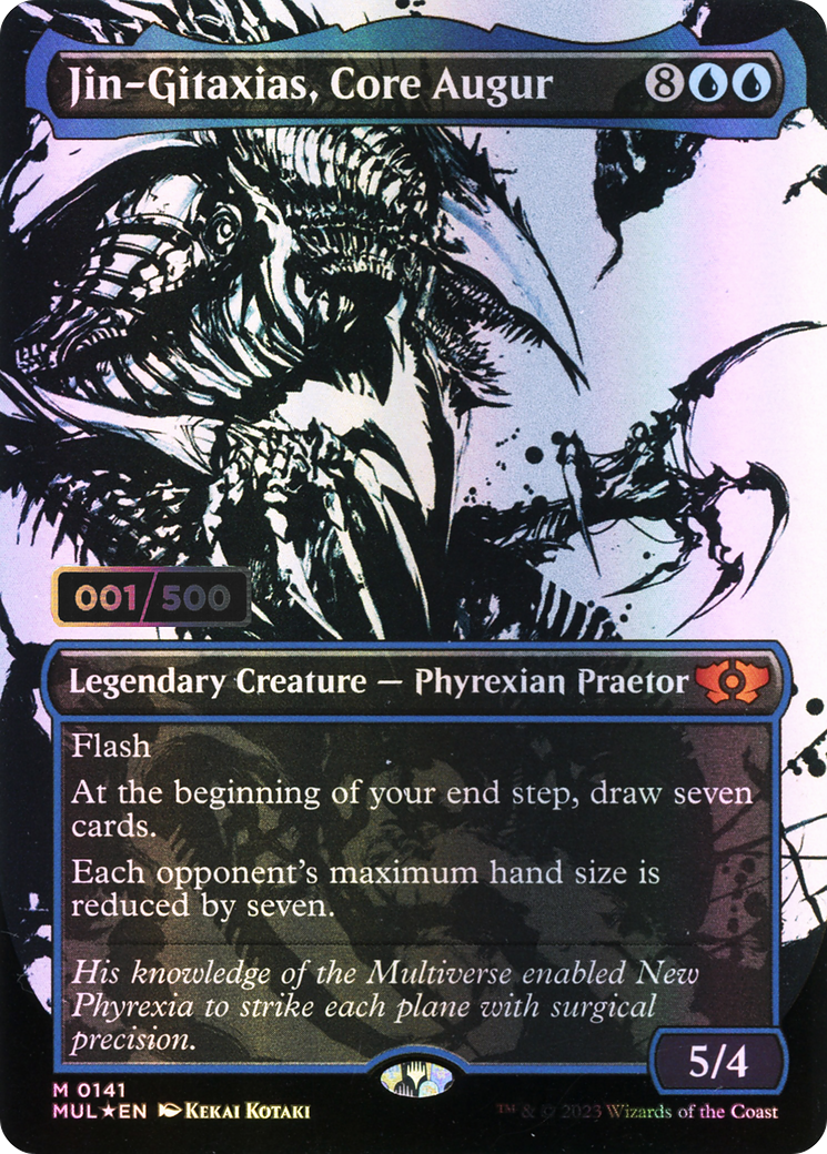 Jin-Gitaxias, Core Augur (Serial Numbered) (MUL-141) (Showcase) (Borderless) [Multiverse Legends] Foil