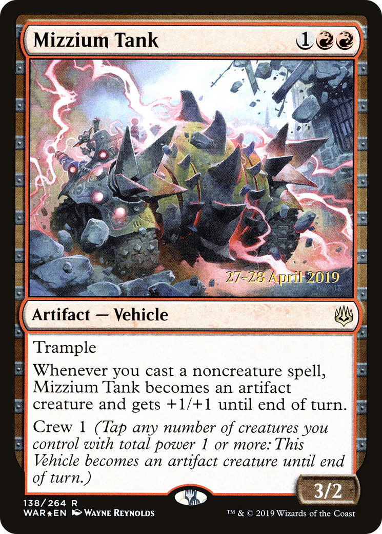 Mizzium Tank (PRE-138) [War of the Spark Promos] Foil