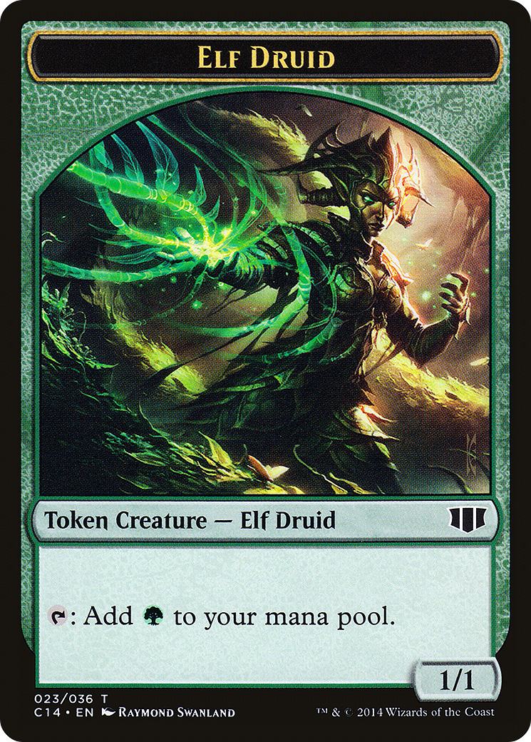 Elf Druid // Beast (4/4) Double-sided Token (C14-23 // 20) [Commander 2014 Tokens]