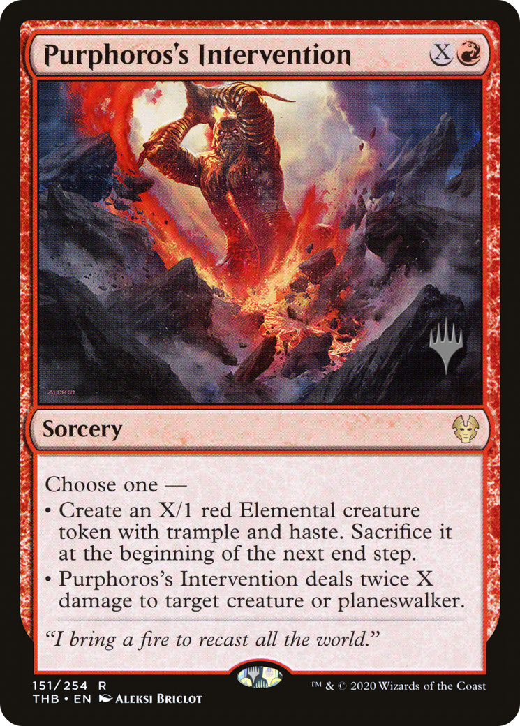 Purphoros's Intervention (PPTHB-151) [Promo Pack: Theros Beyond Death Promos]