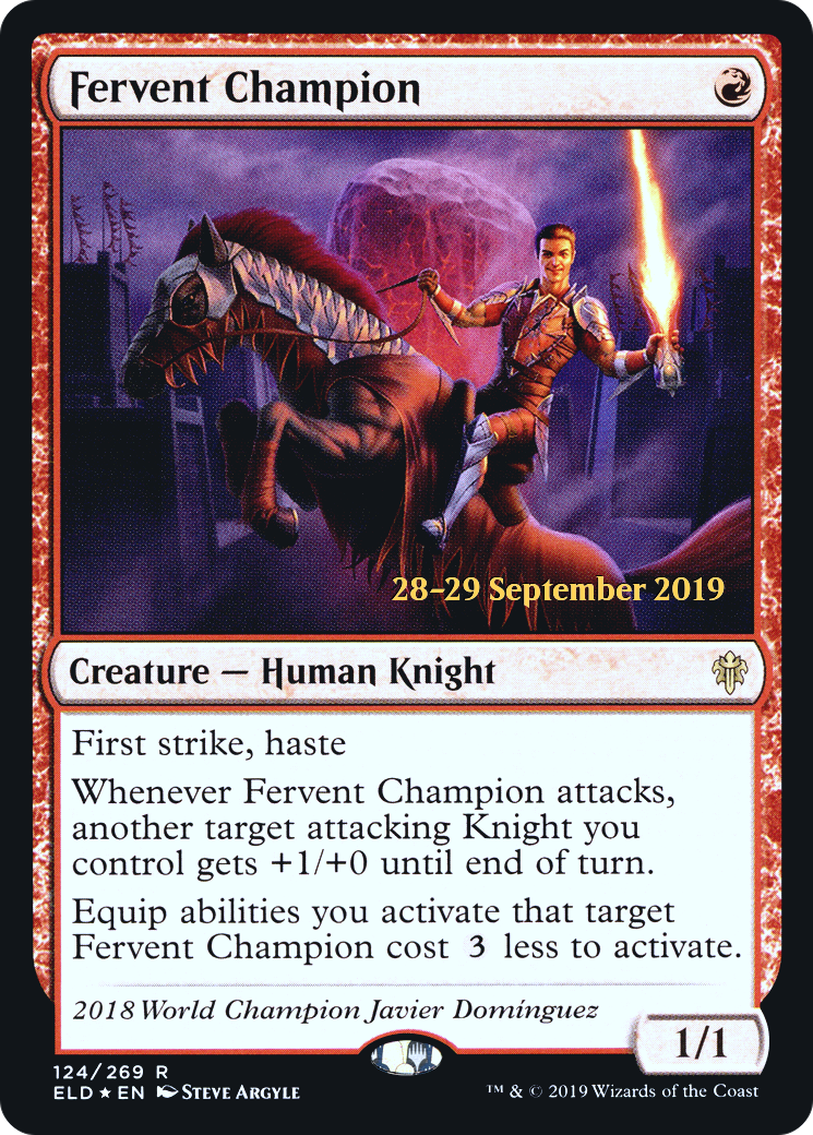 Fervent Champion (PRE-124) [Throne of Eldraine Promos] Foil