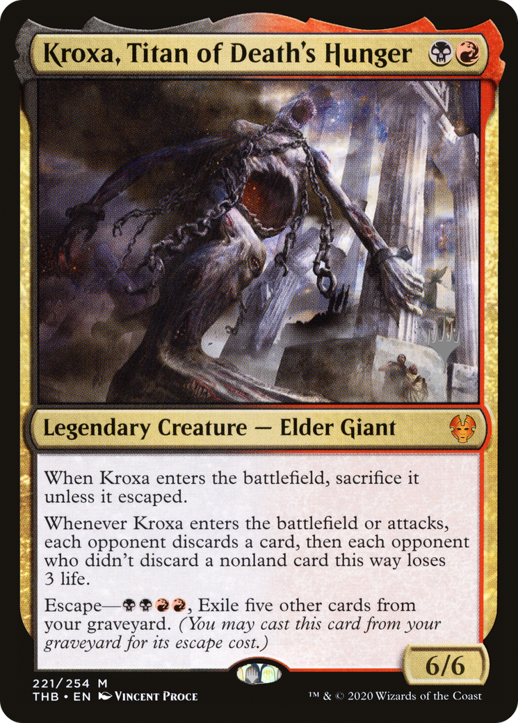 Kroxa, Titan of Death's Hunger (PPTHB-221) [Promo Pack: Theros Beyond Death Promos] Foil