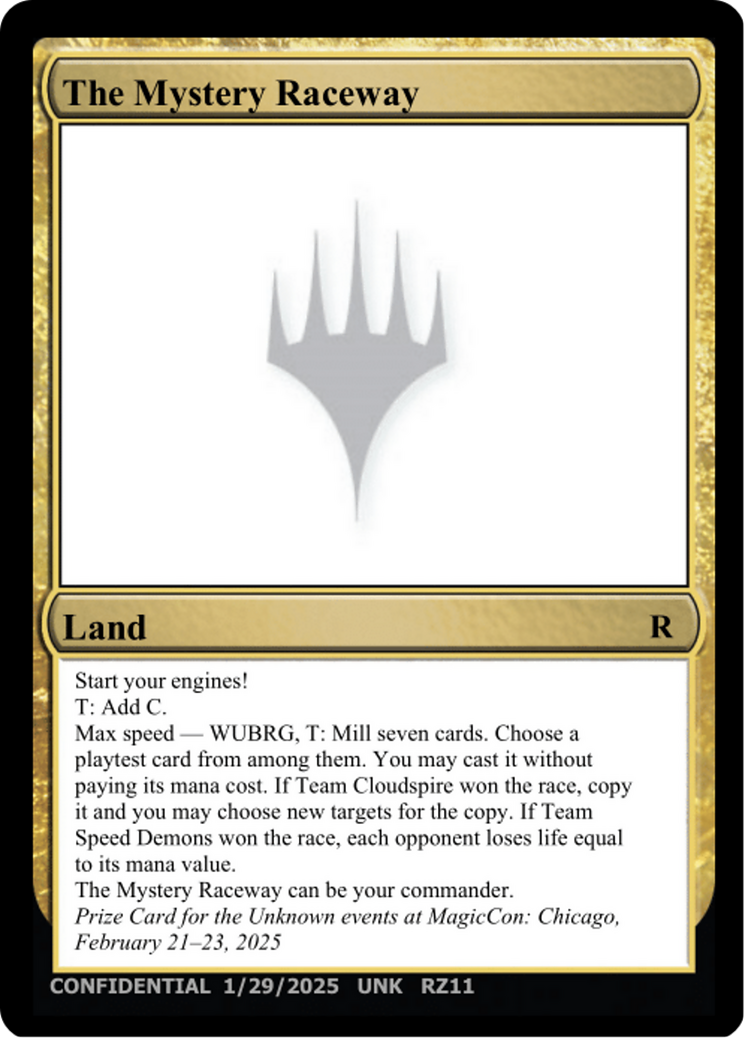 The Mystery Raceway [Un-Known Event Playtest Cards]