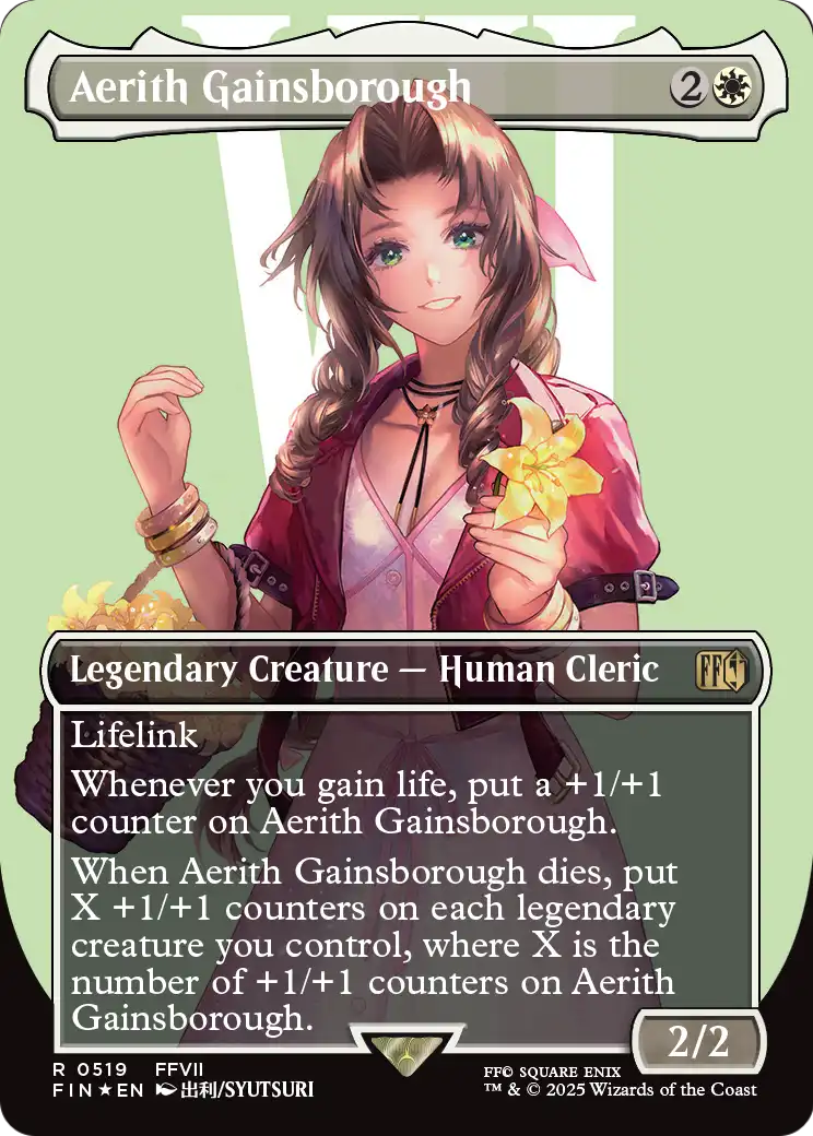 Aerith Gainsborough (Borderless) (Surge Foil) (FIN-519) [FINAL FANTASY] Foil