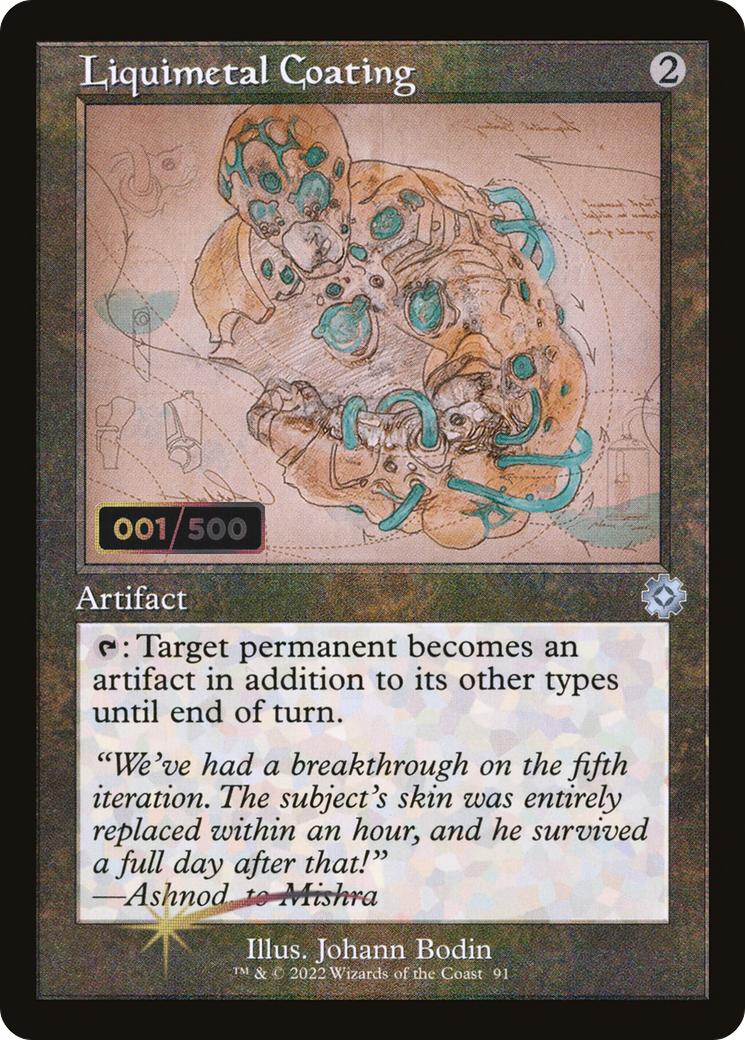 Liquimetal Coating (Schematic) (Serial Numbered) (BRR-91Z) [The Brothers' War Retro Artifacts] Foil
