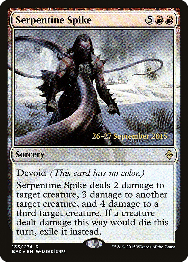 Serpentine Spike (PRE-133) [Battle for Zendikar Promos] Foil