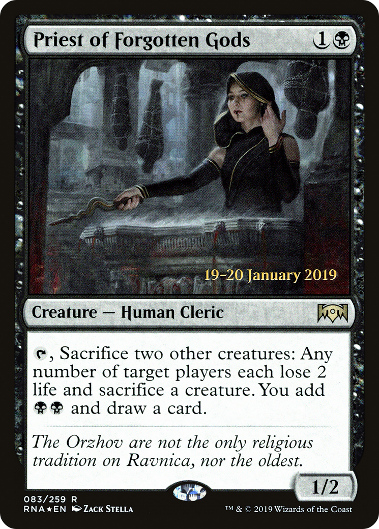 Priest of Forgotten Gods (PRE-083) [Ravnica Allegiance Promos] Foil