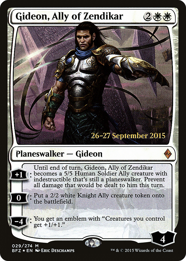 Gideon, Ally of Zendikar (PRE-029) [Battle for Zendikar Promos] Foil