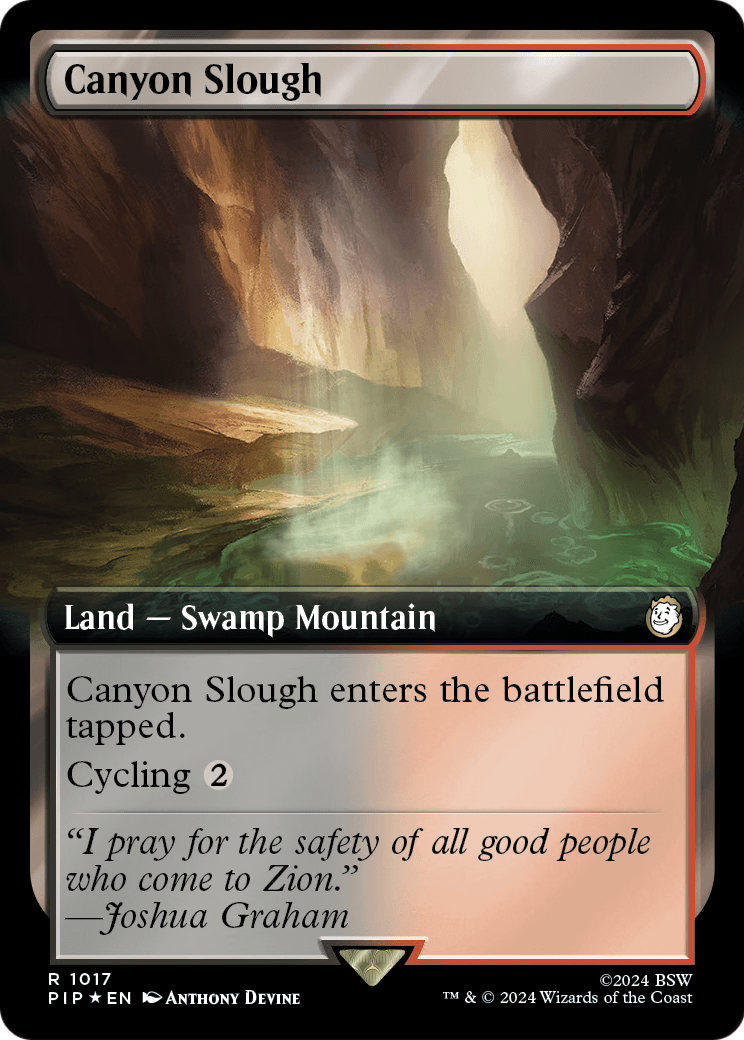Canyon Slough (Extended Art) (Surge Foil) (PIP-1017) [Fallout] Foil