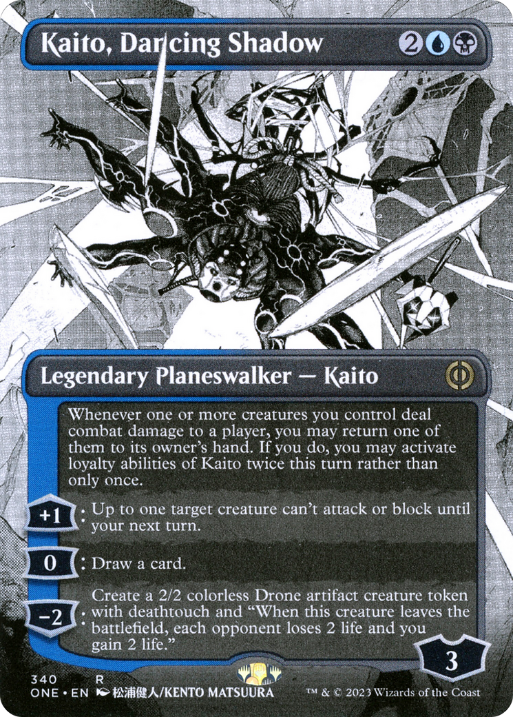 Kaito, Dancing Shadow (Borderless) (ONE-340) (Showcase) [Phyrexia: All Will Be One] Foil
