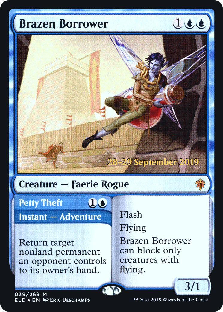 Brazen Borrower (PRE-039) [Throne of Eldraine Promos] Foil