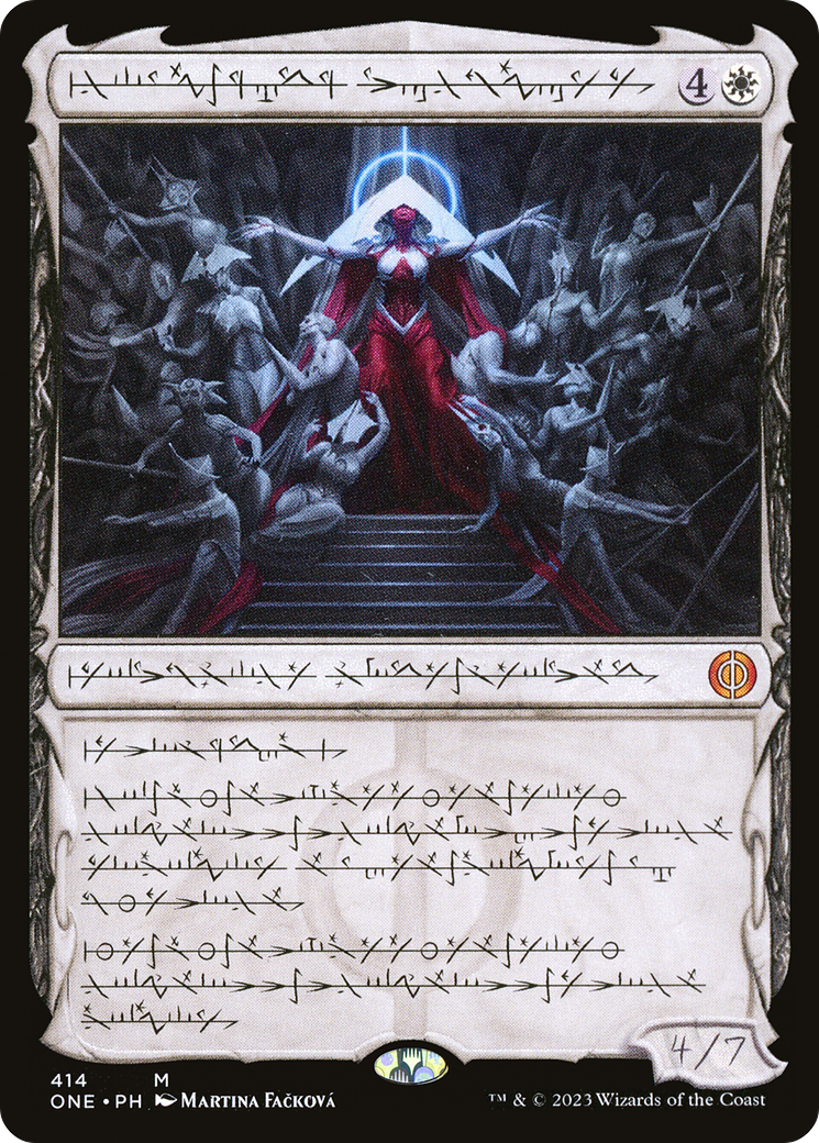 Elesh Norn, Mother of Machines (Phyrexian) (ONE-414) (Showcase) [Phyrexia: All Will Be One] Foil
