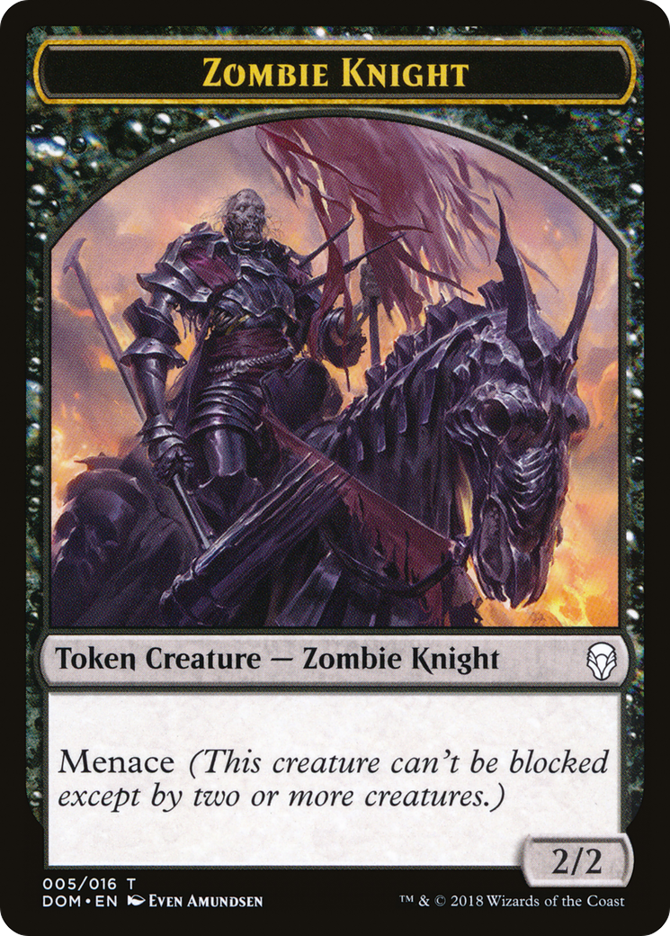 Zombie Knight Token (DOM-005) [Dominaria Tokens]