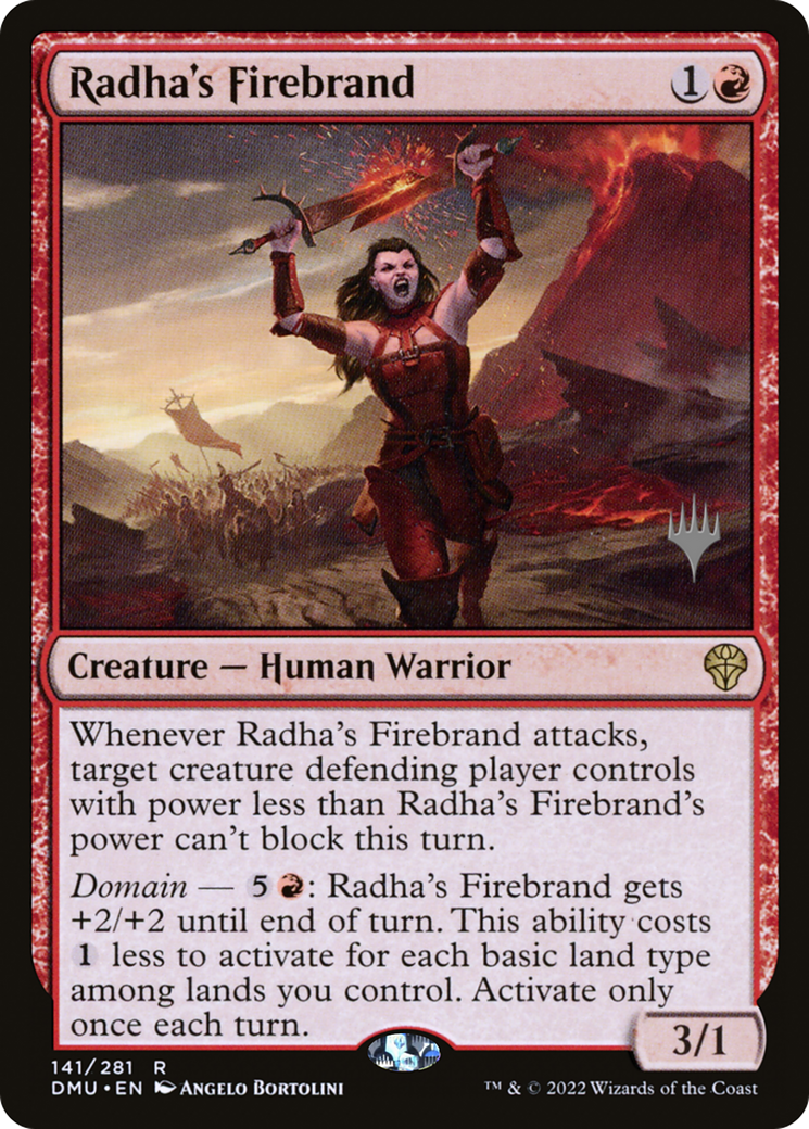 Radha's Firebrand (PPDMU-141) [Promo Pack: Dominaria United Promos] Foil