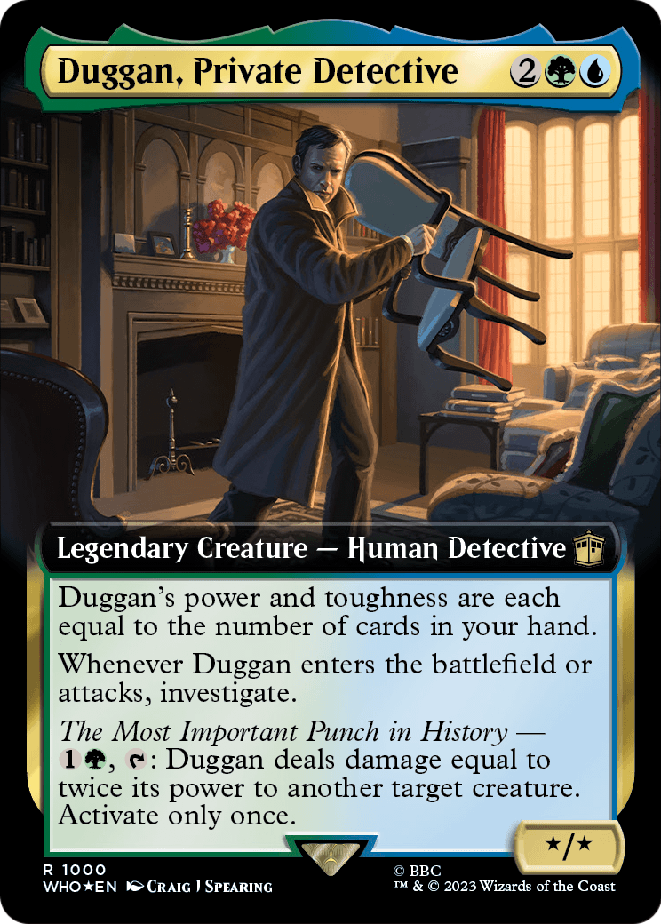 Duggan, Private Detective (Extended Art) (Surge Foil) (WHO-1000) [Doctor Who] Foil