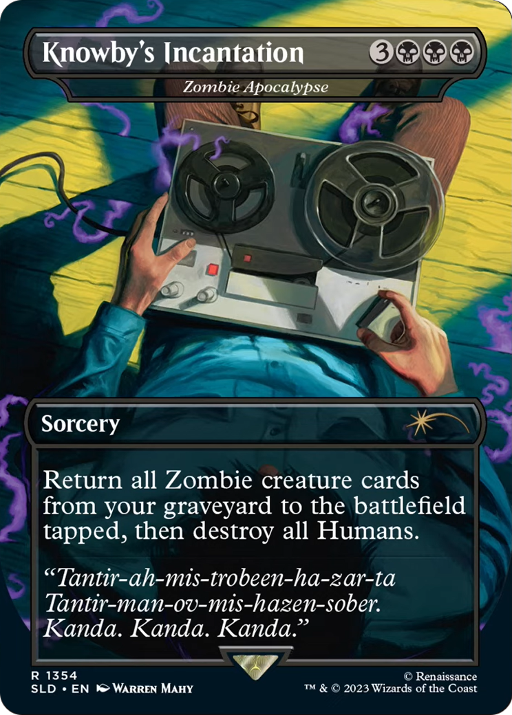 Knowby's Incantation - Zombie Apocalypse (SLD-1354) (Borderless) [Secret Lair Drop] Foil