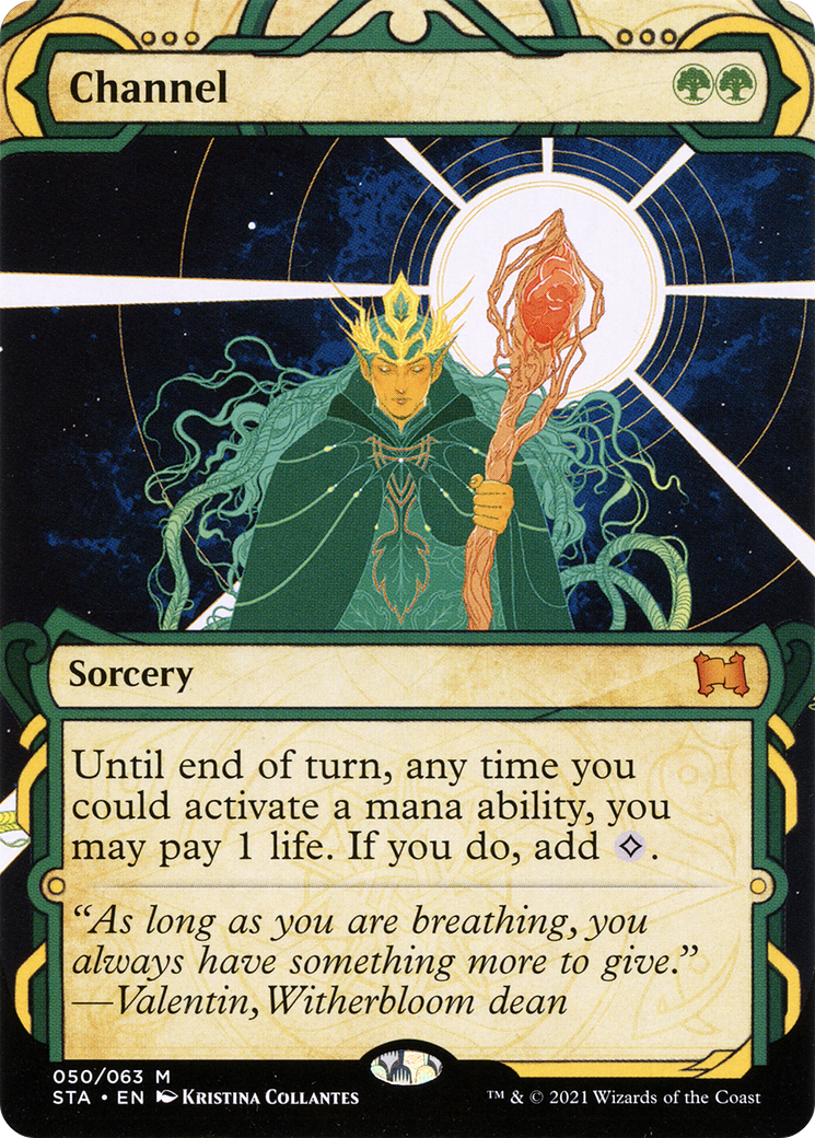 Channel (STA-050) (Showcase) (Borderless) [Strixhaven Mystical Archive] Foil